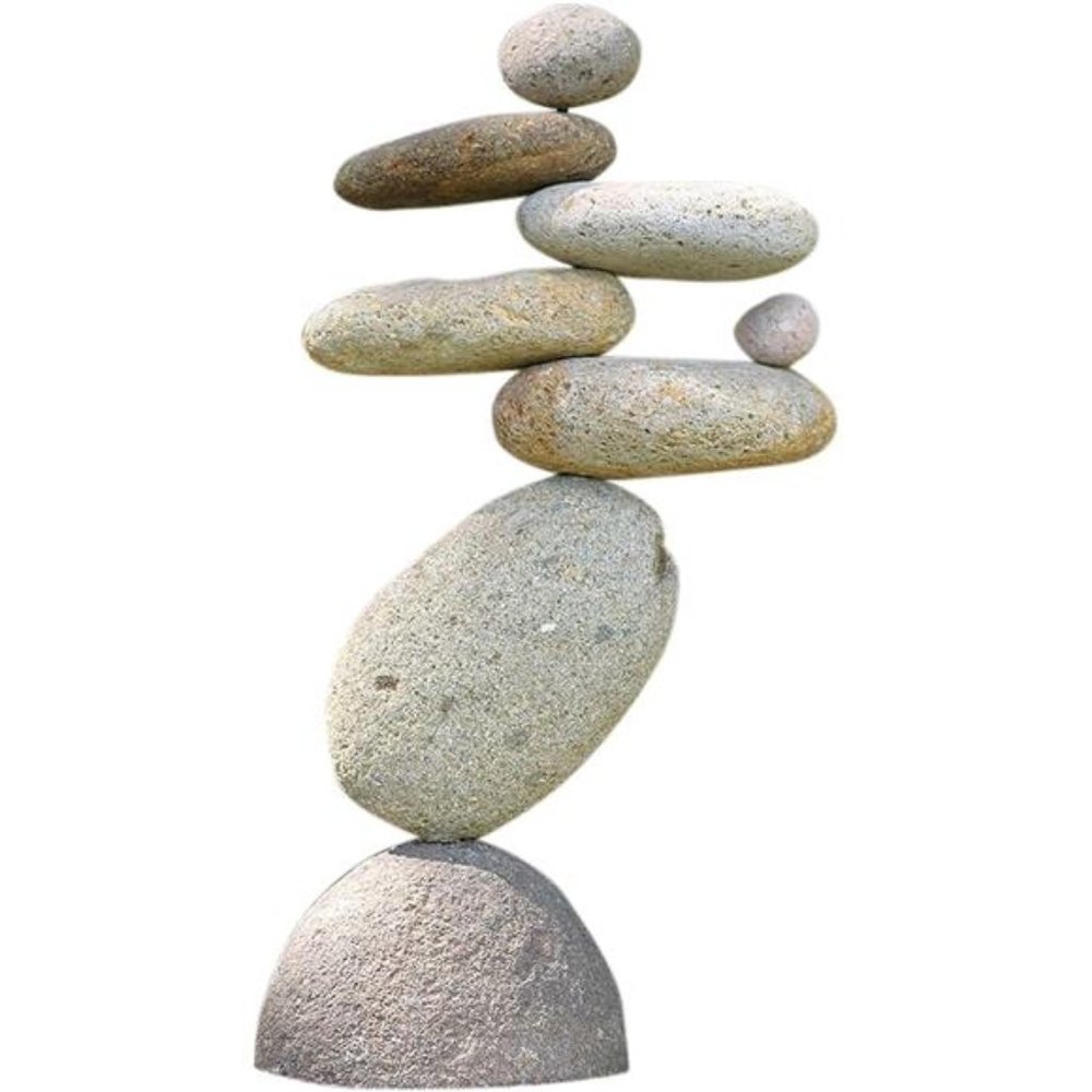Ancient Graffiti Eight-Stone Balancing Cairn - Indoor/Outdoor Garden Decoration